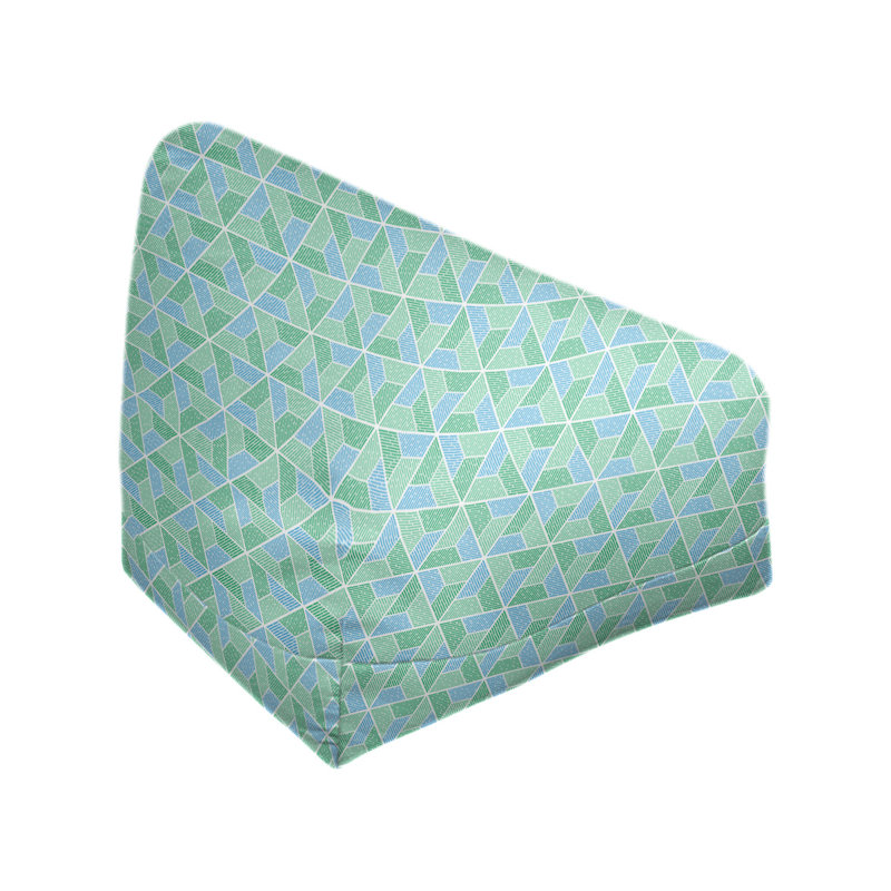 Leffel Bean Bag, Bean Bag Chair, 27" H x 30" W x 25" D, Sky Blue/Light Green