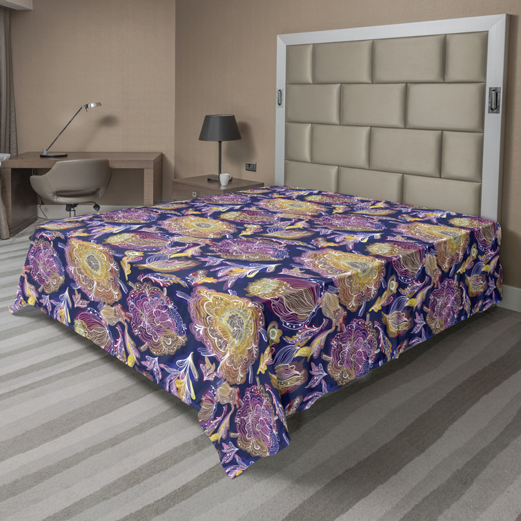 Ambesonne, drap plat floral pivoines, art botanique printanier