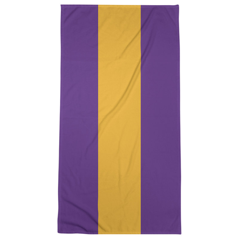 Jacksonville Throwback Football Stripes , Yellow/White/Black, Bath Towel, Microfiber