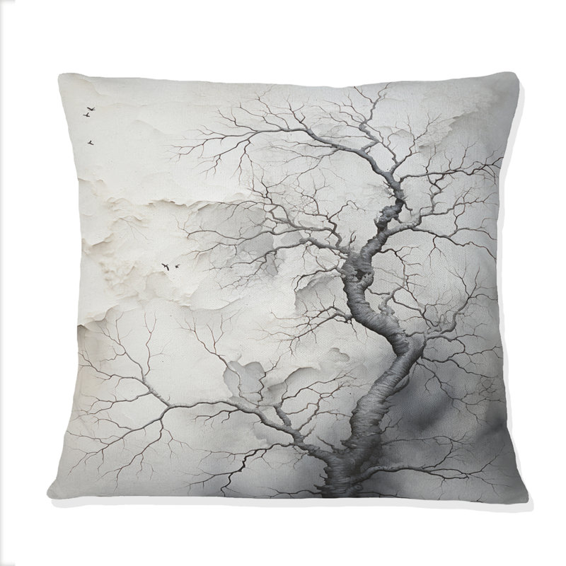 Coussin blanc et gris