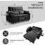 Canapé inclinable rembourré de 58 po avec table pliable, causeuse convertible double avec port USB intégré et porte-gobelets,-829660344