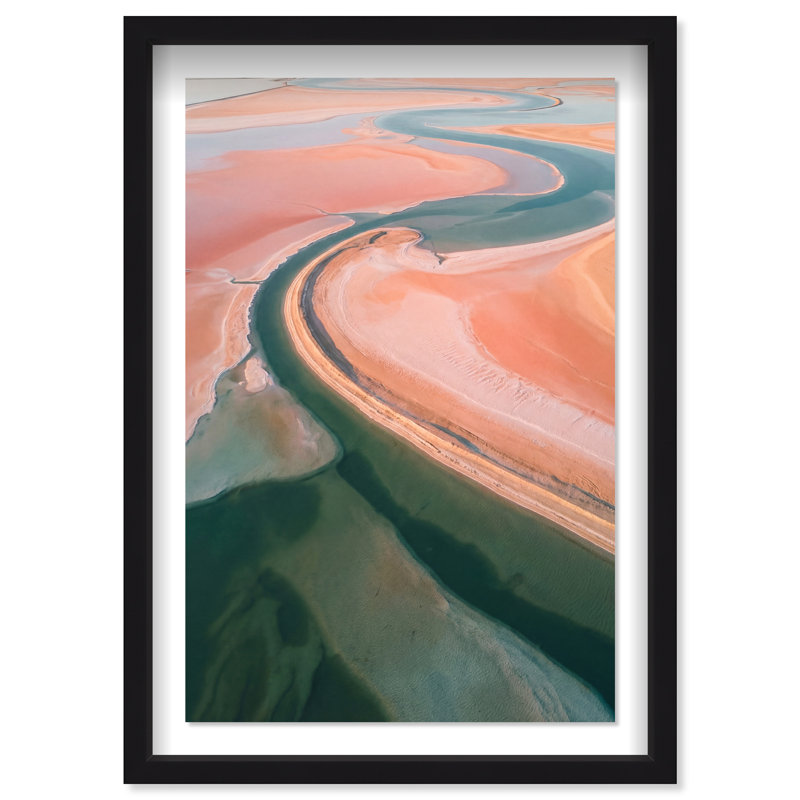 Peach Sand Print by Oliver Gal, 31.5"H x 46.5"W, Black Shadowbox