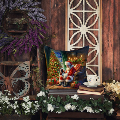 Coussin Welsh Springer Spaniel and Santa Claus