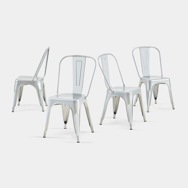 Chaises de bar Modern Modern, Argent antique, H 33 po x l 17 po x P 17,50 po