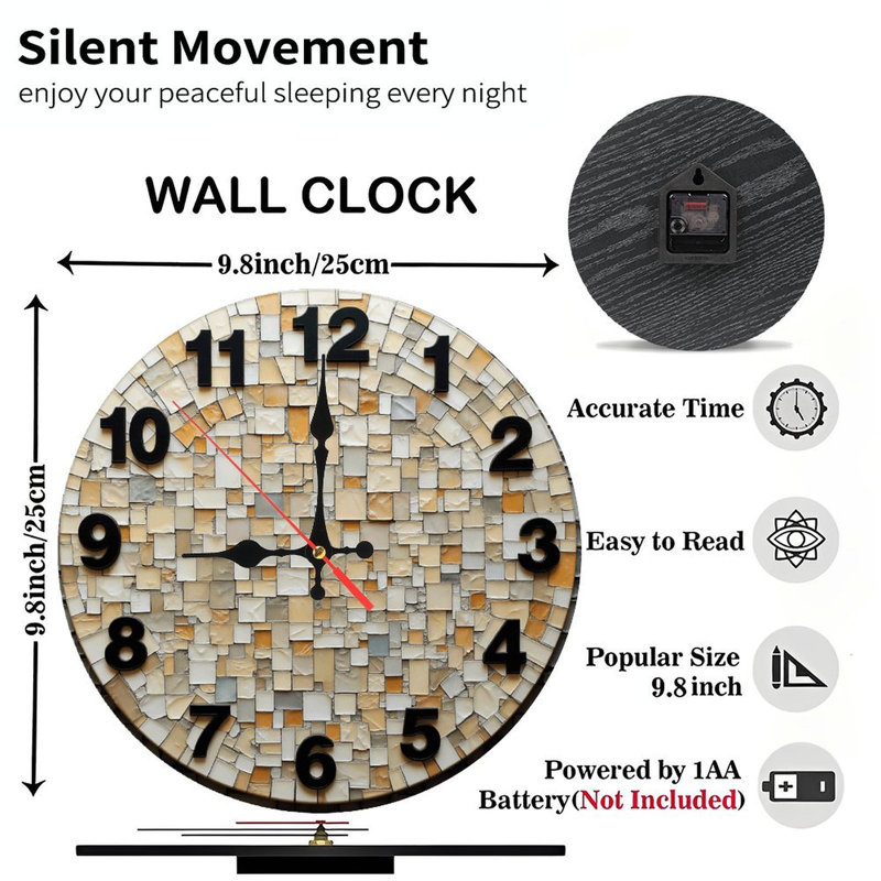Horloge murale mosaïque