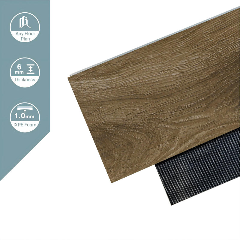 7.17 In. X 48 In. 22Mil 6Mm Waterproof SPC Rigid Core Luxury Vinyl Plank Flooring, Yellowtail Leaf