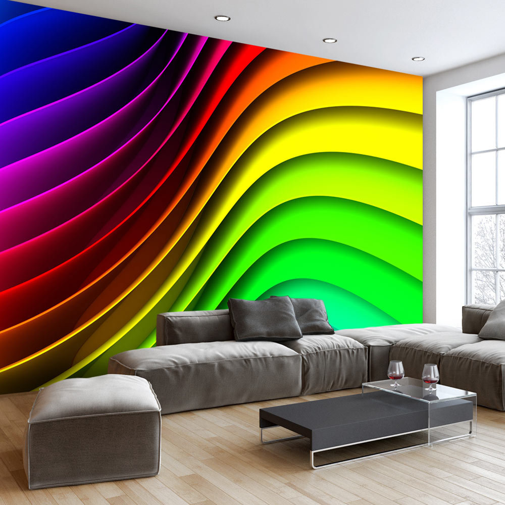 Fototapete Regenbogen-Wellen 2,45 m x 350 cm