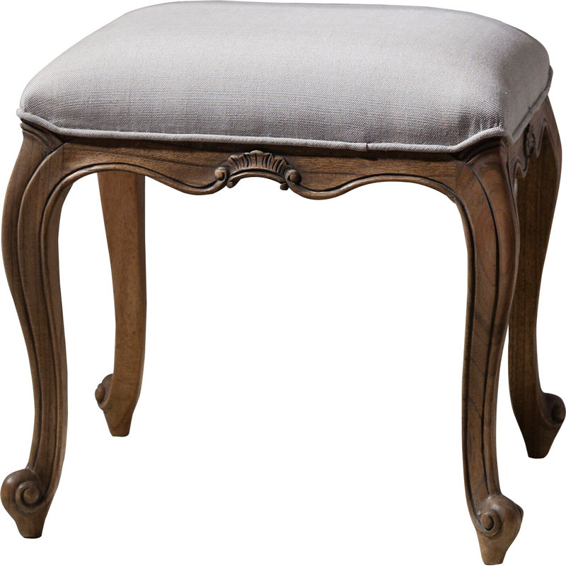 Cecilia Solid Wood Accent Stool, Weathered
