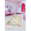 Tapis rectangulaire beige / rose / vert en velours tissé à la machine Hafez-1300547464