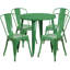 Ensemble de table ronde intérieure / extérieure en métal 24 po avec 4 chaises de café-82093512