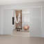 80"  4-Panel Aluminium Frame Frosted Glass Closet Sliding Doors, Room Divider with Hardware Kit-98099286