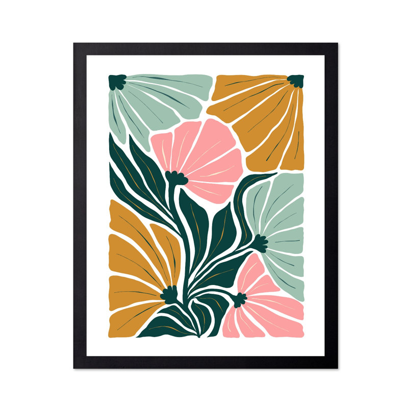 Fleurs abstraites n ° 7, Black Framed, Poster, 08"H x 10"W