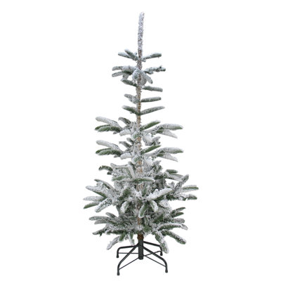 9' Slim Flocked Nordmann Fir Artificial Christmas Tree - Unlit