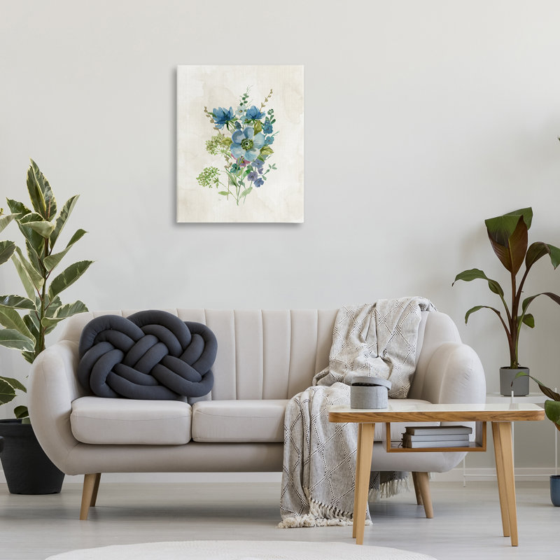  "Blue Wildflower Cluster", art mural par Nan, H 30 po x l 24 po