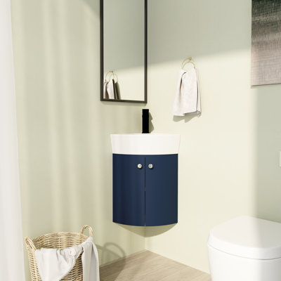 Meuble-lavabo simple mural 16 po avec comptoir en céramique Lovilia
