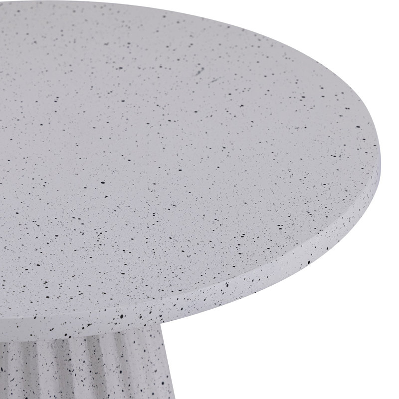 Duxford Aluminum Side Table W/Chisel Texture Base, White Top/Gray Base, 22" H x 18" W x 18" D