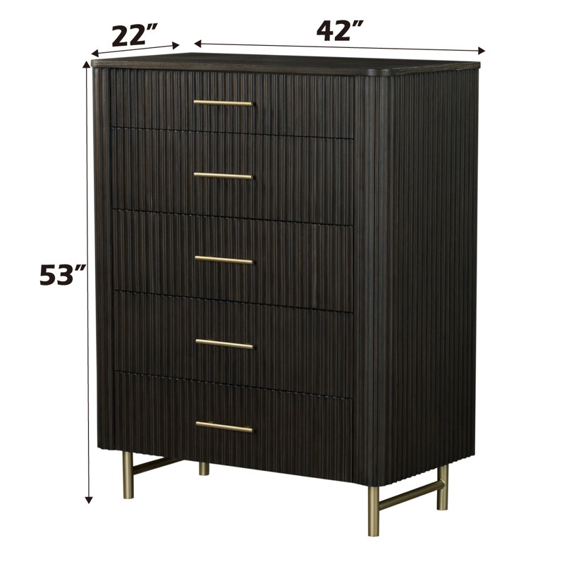 Clayten 5-Drawer Chest in Espreeso