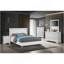 Commode de luxe 1 pièce avec commode blanche pour meubles de chambre à coucher avec poignées spacieuses 5 tiroirs