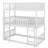 Twin-Sized Three-Tier Rubber Wood Bunk Bed, Fully Equipped With Ladders And Guardrails-478907407