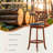 Swivel Upholstered Stool with Solid Wood Frame-791578197-791578199