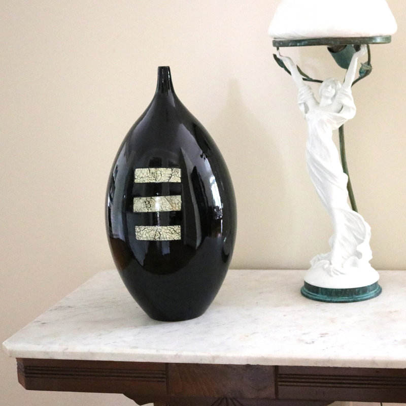 Elena Handmade Ceramic / Porcelain Table Vase, 18" H x 8.5" W x 8.5" D