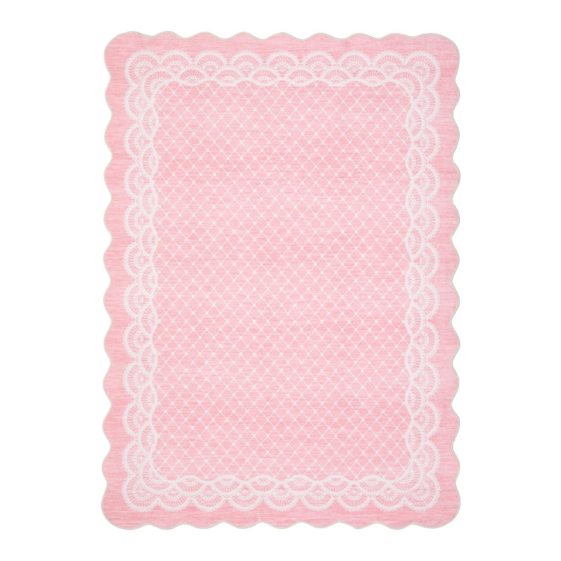 Rectangle Washable Area Rug, Pink, Rectangle 120 x 170 cm