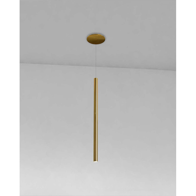 Lungo - Pendant - 1.6"W x 35.4"H - Gold, Gold, 1.6"W x 35.4"H