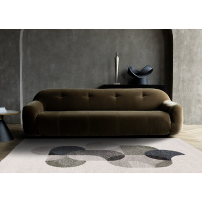 Defeo Cream Grey Shades Geometric Area Rug