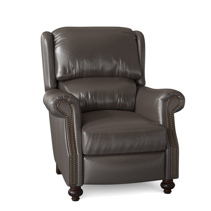 Fauteuil inclinable de 37 po Bancroft, Naturel français, Plantation, Cuir véritable minéral Rio