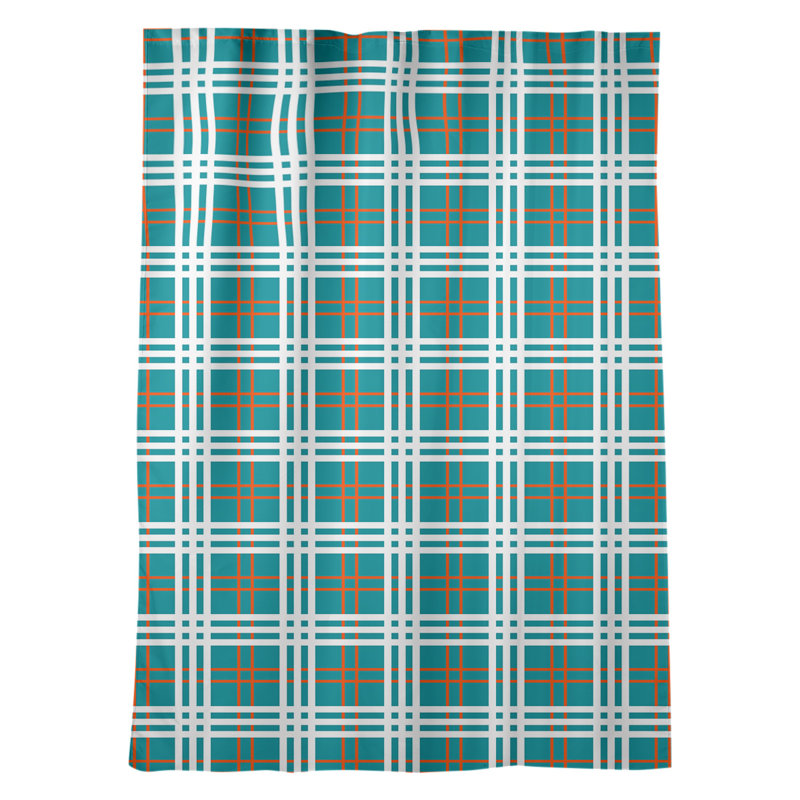 Room Darkening Curtain Single Panel, Blue/White