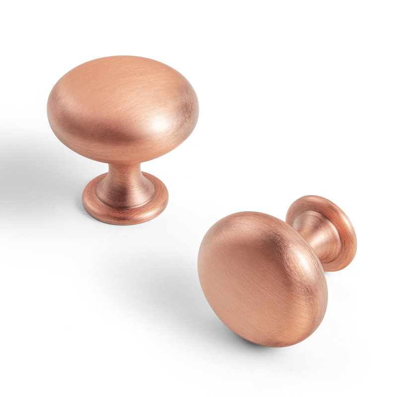 Poignée champignon 1,18 po de diamètre, Cuivre brossé mat, 1.18"