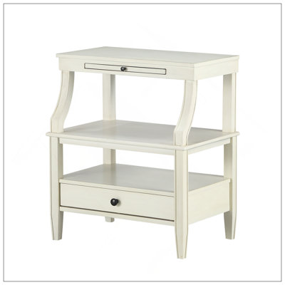 Newland Antique White Storage Nightstand