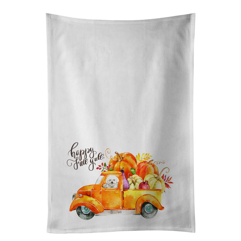Cotton Tea Towel Kitchen Towel, Bichon Fris