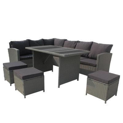 9 Seater Rattan Garden Sofa & Table Set Garden Furniture For Outdoor Patio Use