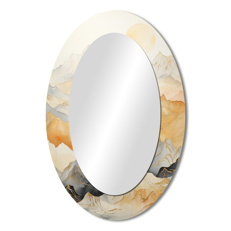 Miroir mural Majestic Mountain Peaks III - Beige, H 36 po x l 24 po
