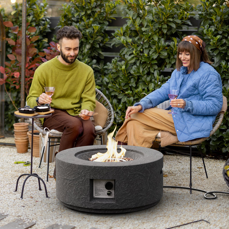 Foyer de table rond au propane en béton 28 po