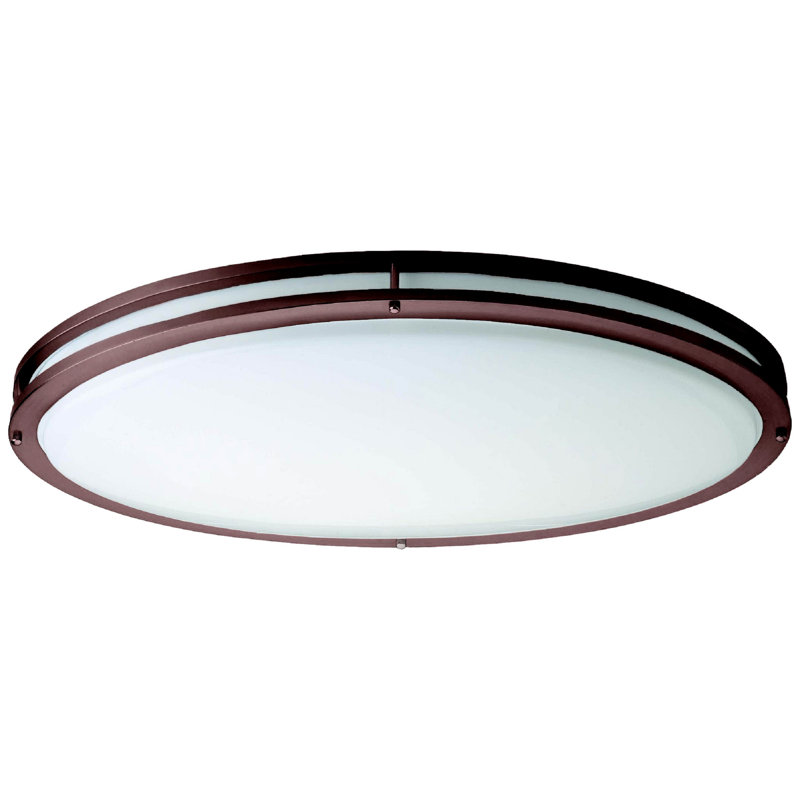 Plafonnier encastré 1 lumière DEL Jerrylee, Bronze, H 4 po x l 18 po x P 32 po