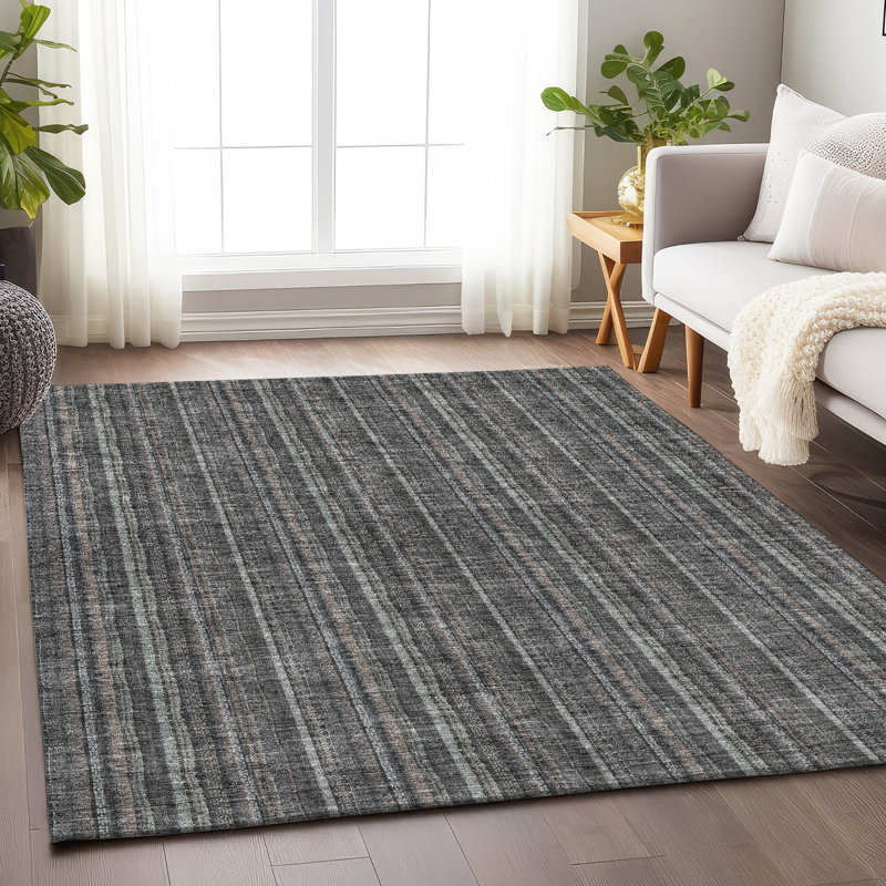 Premium Machine Washable Prisco Gray Rug, Rectangle 9' x 12'