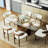 Modern Glass Dining Table with Pedestal Base, Rectangular Tempered Glass Top for 4-8-461409433-461409439