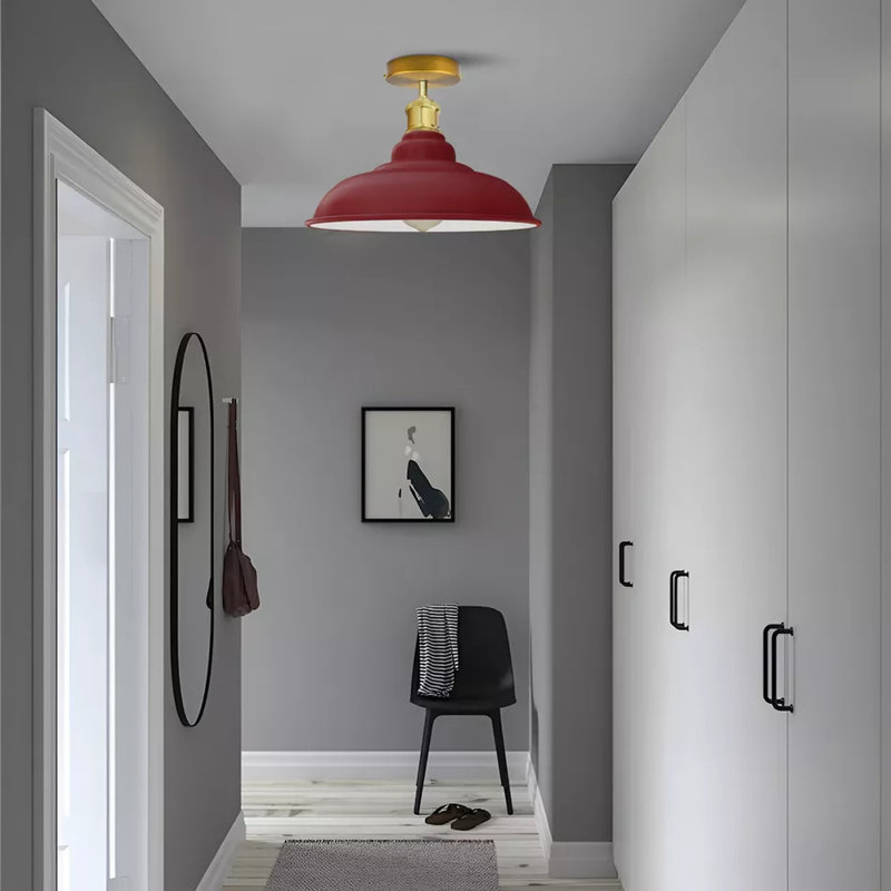 Zeke Flush Mount, Burgundy, Yes