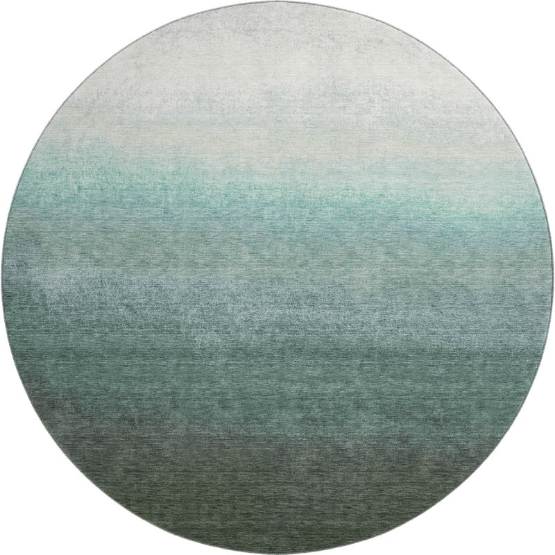 Premium Machine Washable Ariel Ombre Rug, Round 8'