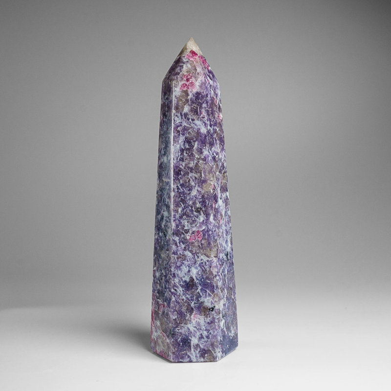 Lepidolite Figurines & Sculptures, 7.5" H x 2" W x 1.75" D, Purple/Gray/Pink