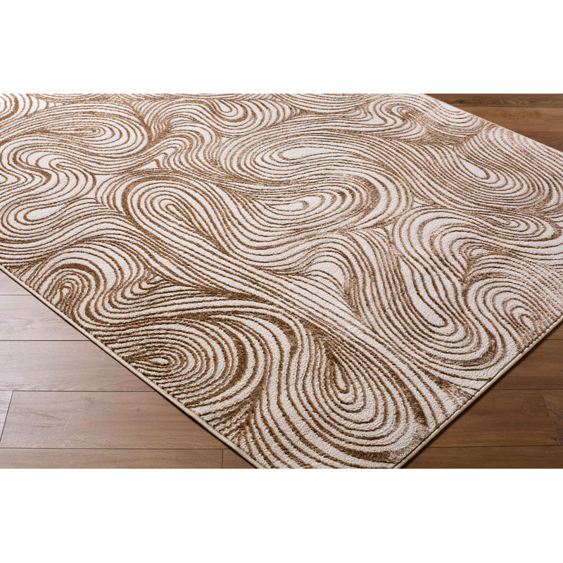 ELLE Decor X Livabliss Grenelle Machine Woven Rug, Rectangle 9'2" x 12', Brown