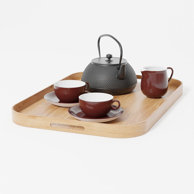 Rhuddlan Solid Wood Tray, Oak Wood, 55.80cm W x 39.80cm D x 3.50cm H