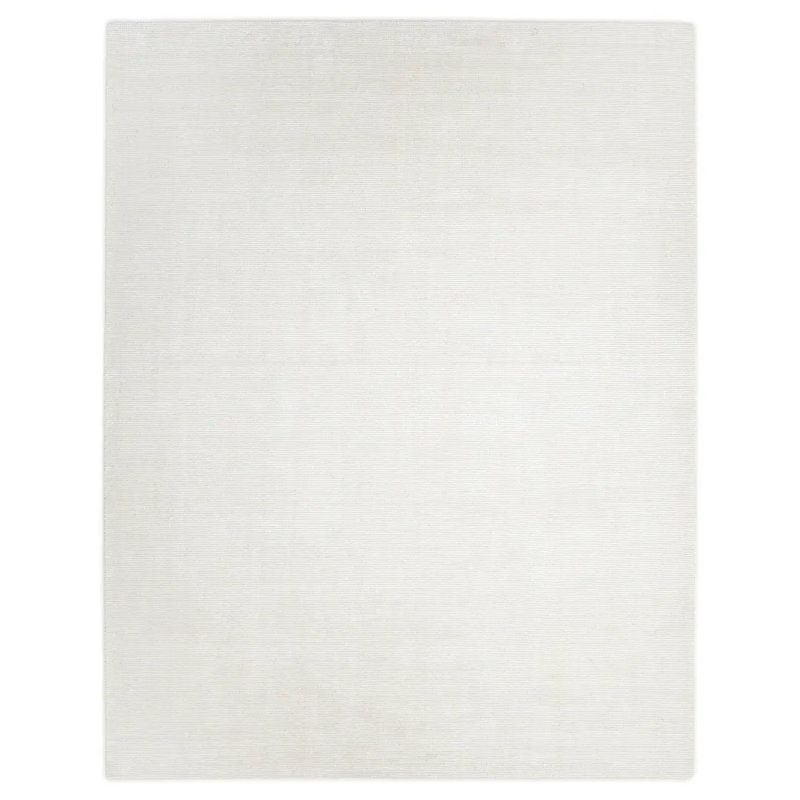 Tapis ivoire / gris clair noué à la main Bernia, Rectangle de 10 pi x 14 pi