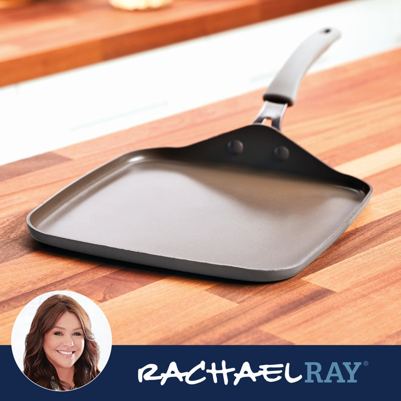 Gray Nonstick Aluminum Square Stovetop Griddle Pan, 11-Inch