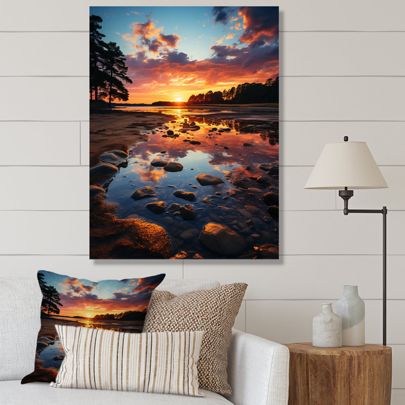 «Sunset in New Jersey Landscape», reproduction sur toile, H 20 po x l 12 po x P 1 po