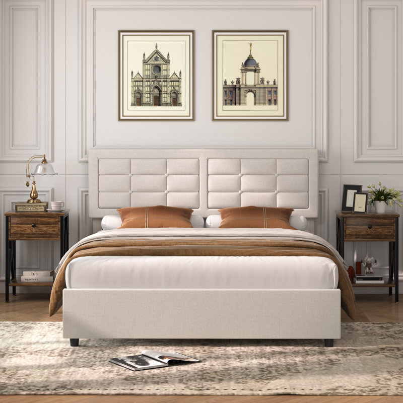 Ensemble de chambre à coucher 3 pièces Mellark, Brun, Double