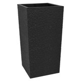 Tierra Verde Citadel Stucco Self Watering Square Planter, 13.5" x 26", Black