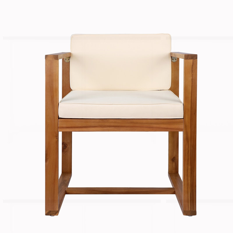 Chaise de salle à manger moderne, Beige, Teck